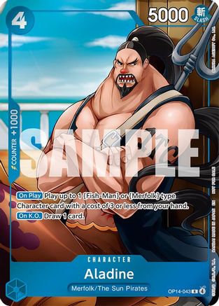 Aladine (Dash Pack) OP14-043 Rare The Azure Sea's Seven One Piece NM