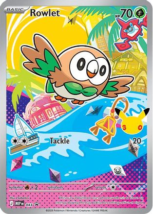 Rowlet - 043 043 Holo Promo ME: Mega Evolution Promo Pokemon NM