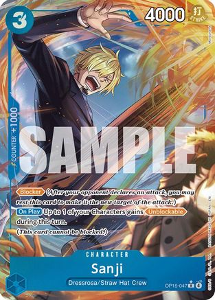 Sanji (Alternate Art) OP15-047 Rare Adventure on Kami's Island One Piece NM