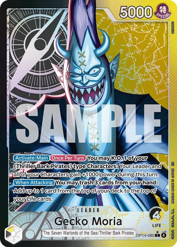 Gecko Moria OP14-080 Leader The Azure Sea's Seven One Piece Foil NM