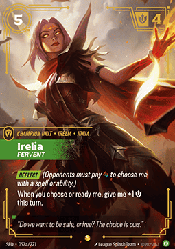 Irelia, Fervent SFD-057a Showcase Spiritforged NM - Grand Line Collectibles