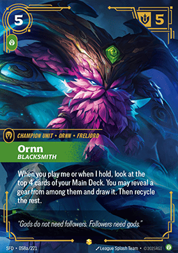 Ornn, Blacksmith SFD-058a Showcase Spiritforged NM - Grand Line Collectibles