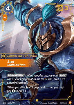 Jax, Unrelenting SFD-119a Showcase Spiritforged NM - Grand Line Collectibles