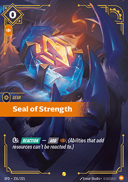 Seal of Strength SFD-231 Overnumbered Spiritforged NM - Grand Line Collectibles