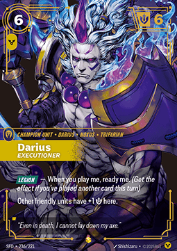 Darius, Executioner SFD-236 Overnumbered Spiritforged NM - Grand Line Collectibles