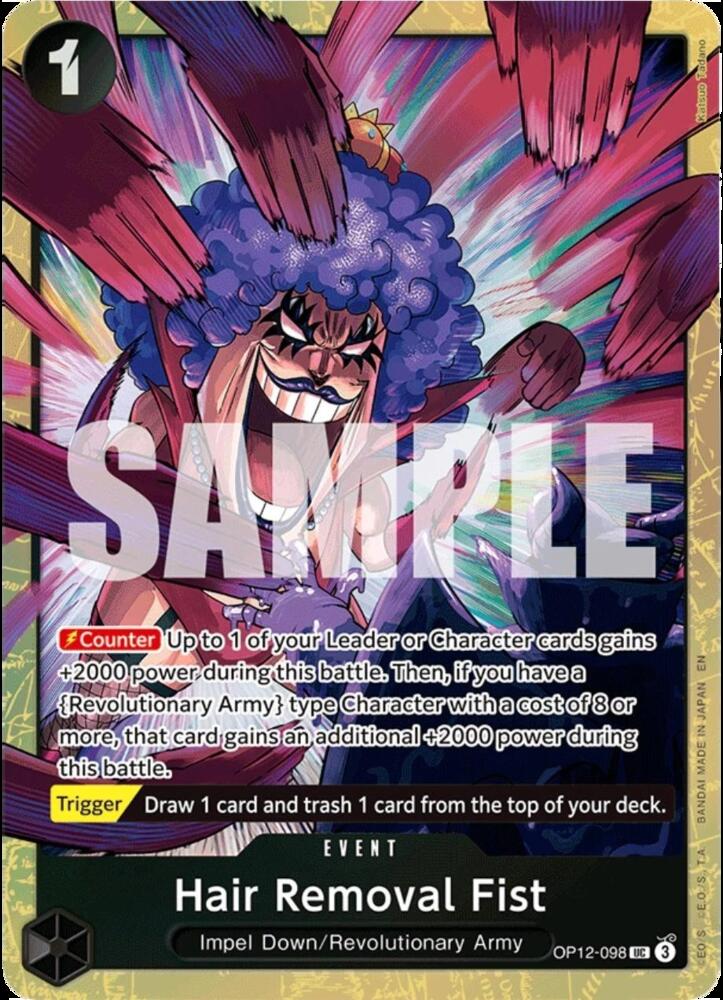 Hair Removal Fist OP12-098 Uncommon One Piece Promotion Cards One Piece Foil NM