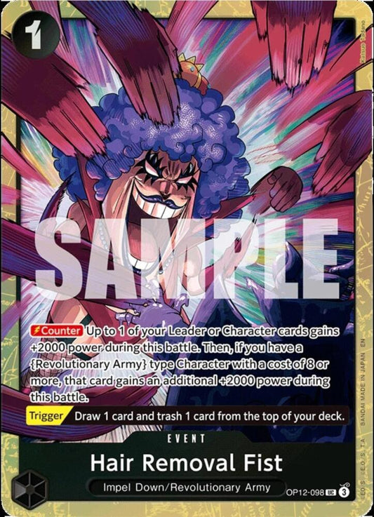Hair Removal Fist OP12-098 Uncommon One Piece Promotion Cards One Piece Foil NM