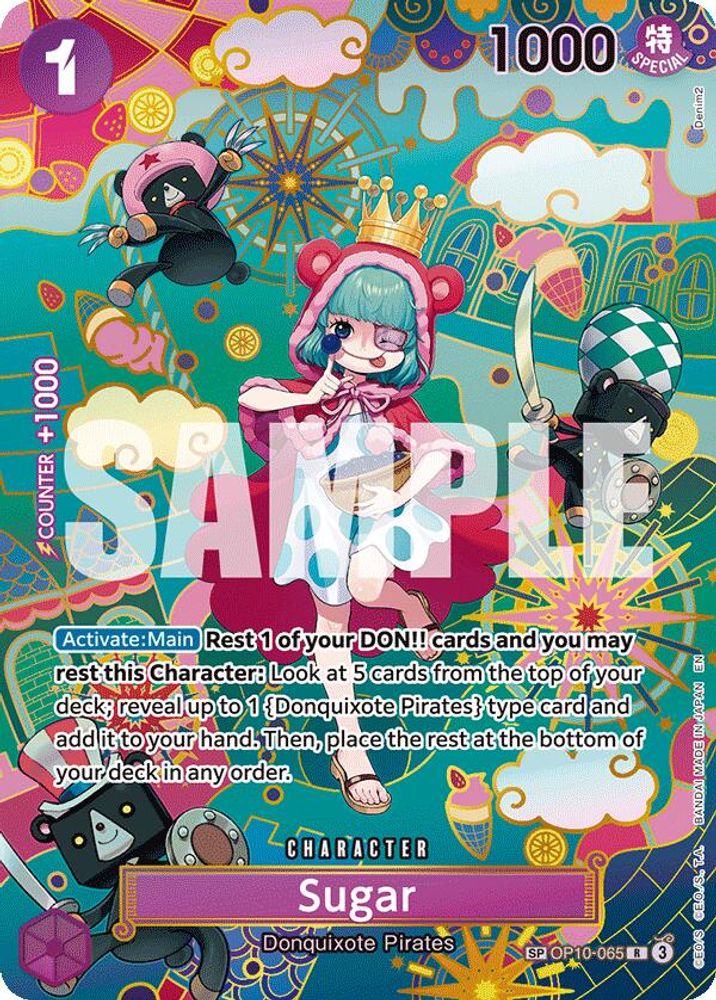 Sugar OP10-065 Rare The Azure Sea's Seven One Piece Foil NM