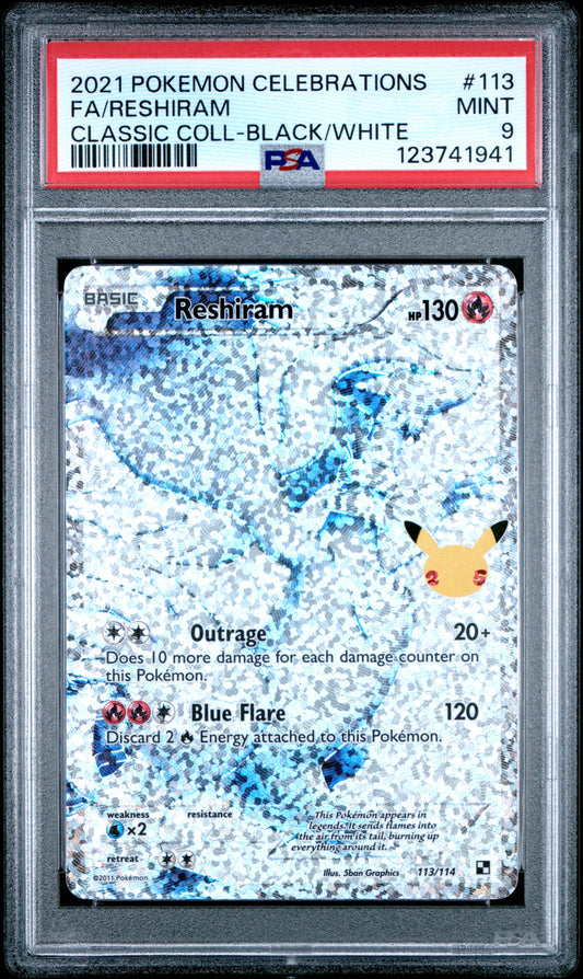 Reshiram 113 Celebrations Classic Collection Pokemon PSA 9