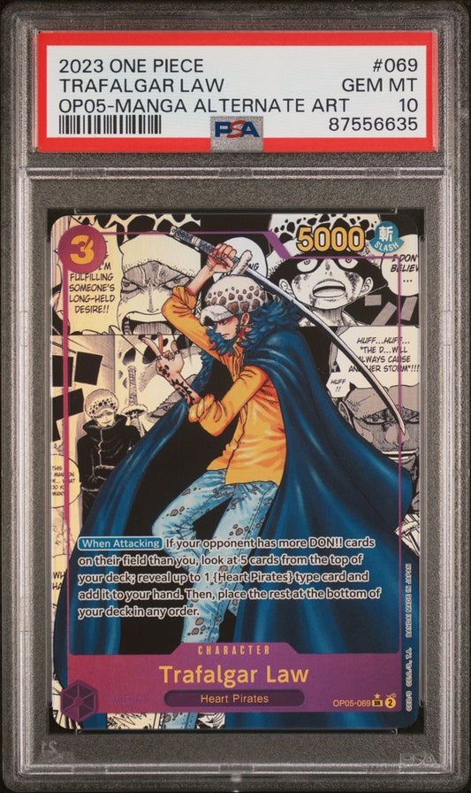 Trafalgar Law OP05-068 SR Manga Parallel Awakening Of The New Era PSA 10