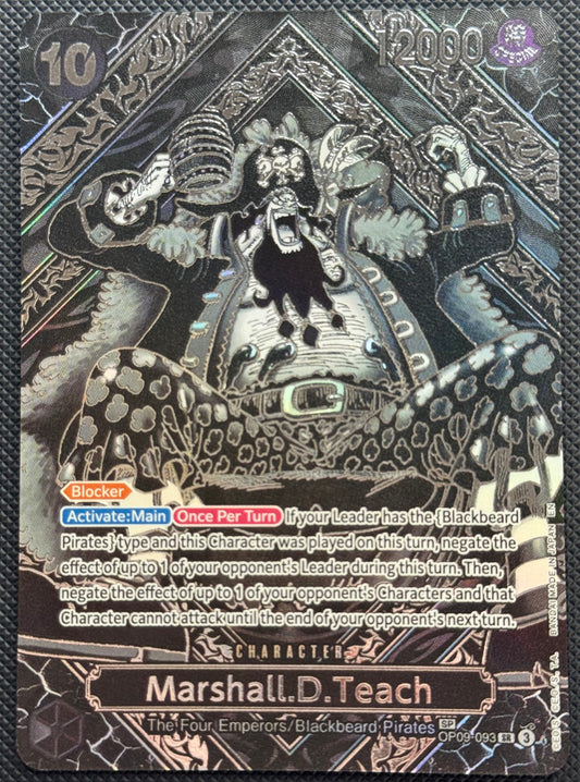 Marshall.D.Teach (SP) (Silver) OP09-093 Super Rare Legacy of the Master NM