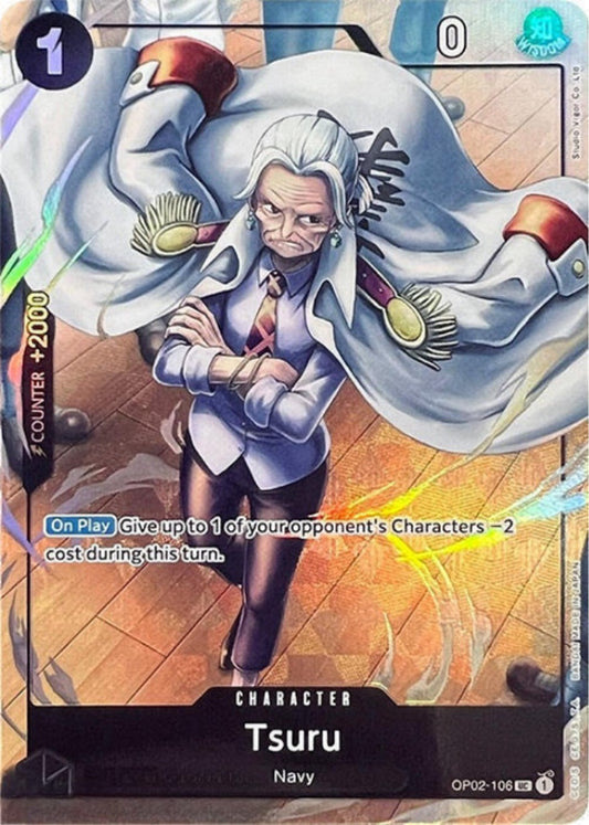 Tsuru OP02-106 Parallel UC Paramount War One Piece Card