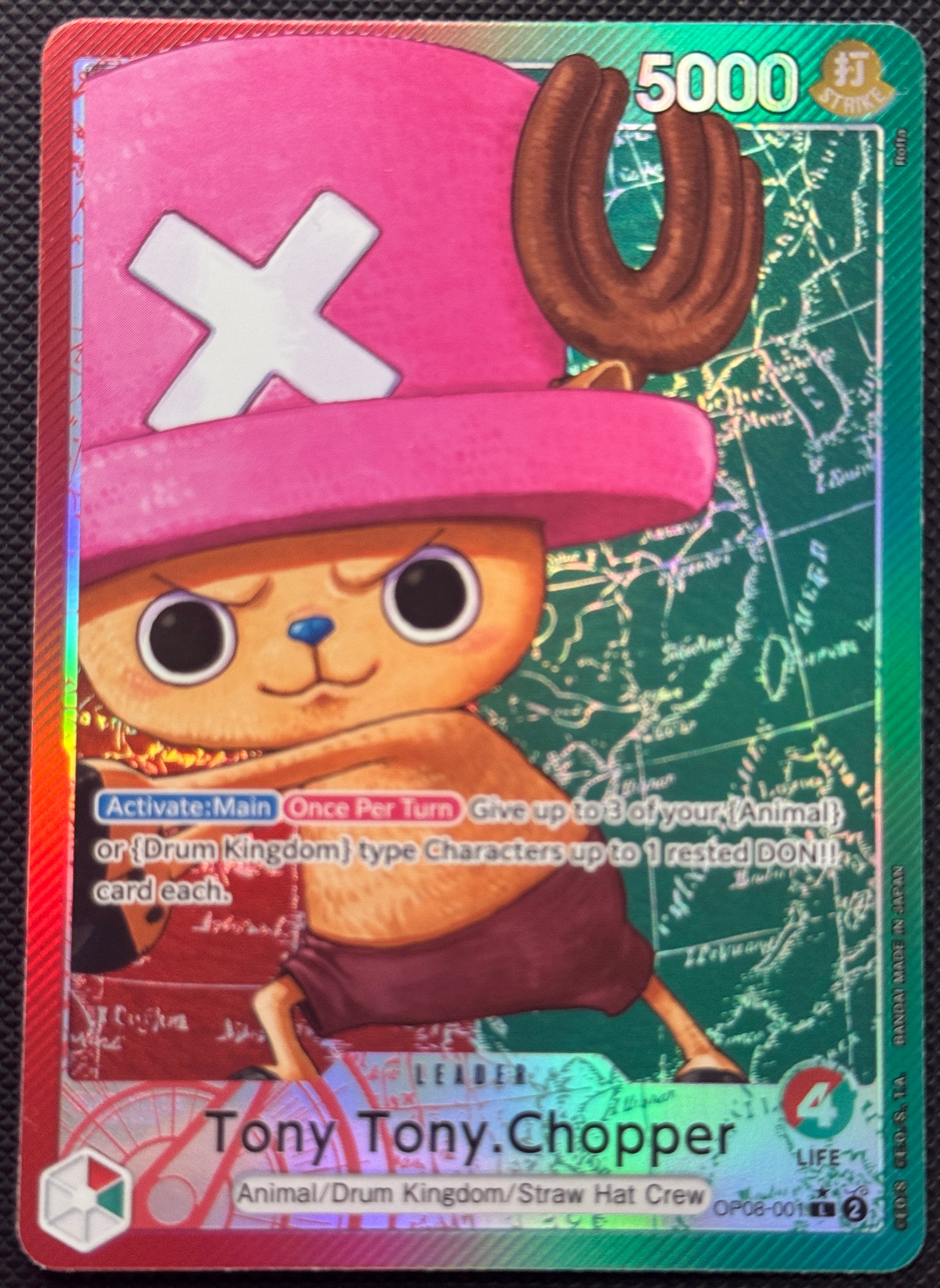 Tony Tony Chopper OP08-001 Parallel L Two Legends One Piece Card ...