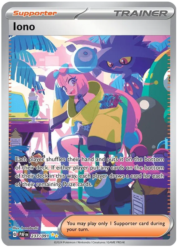 Iono 237/091 Special Illustration Rare Pokemon Scarlet & Violet Paldean Fates