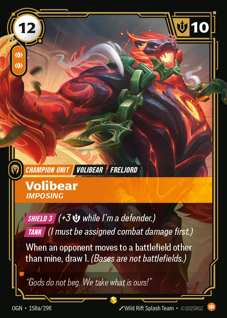 Volibear Imposing OGN-158A Overnumbered Origin NM