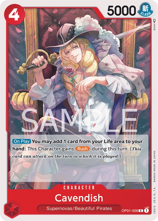 Cavendish OP01-008 C Romance Dawn One Piece Card