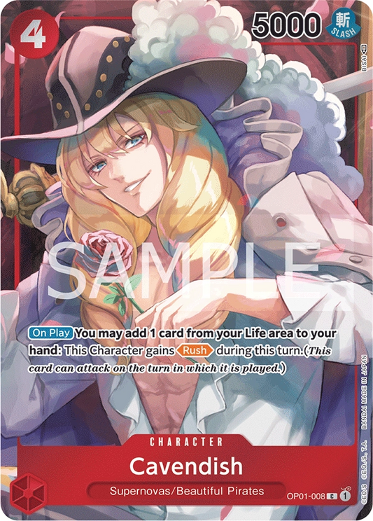 Cavendish OP01-008 C Box Topper One Piece Card - Grand Line Collectibles