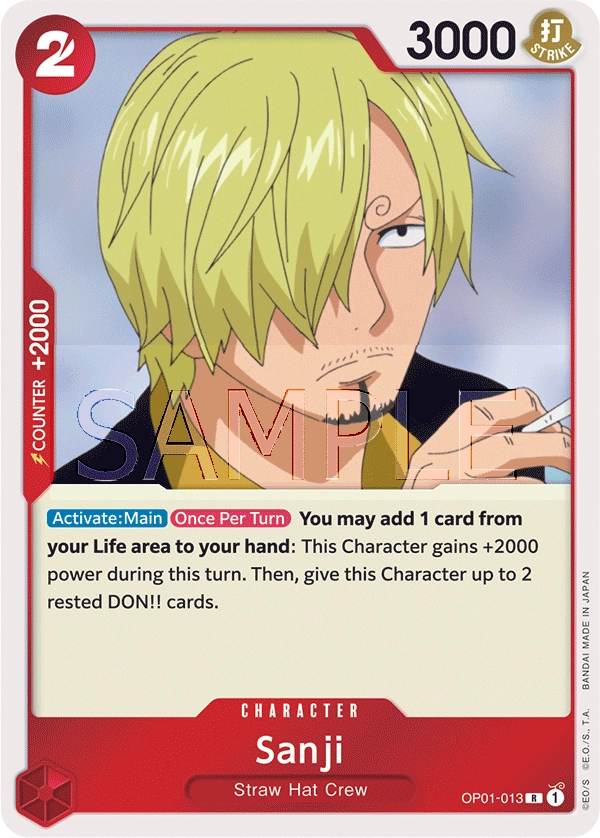 Sanji OP01-013 R Romance Dawn One Piece Card