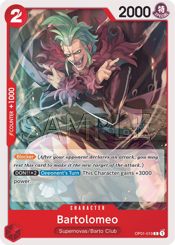 Bartolomeo OP01-019 C Romance Dawn One Piece Card