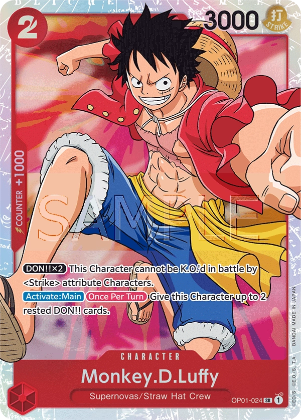 Monkey D Luffy OP01-024 SR Romance Dawn One Piece Card