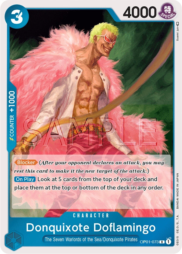 Donquixote Doflamingo OP01-073 R Romance Dawn One Piece Card