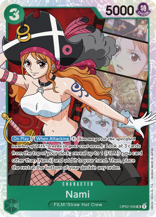 Nami OP02-036 SR Paramount War One Piece Card