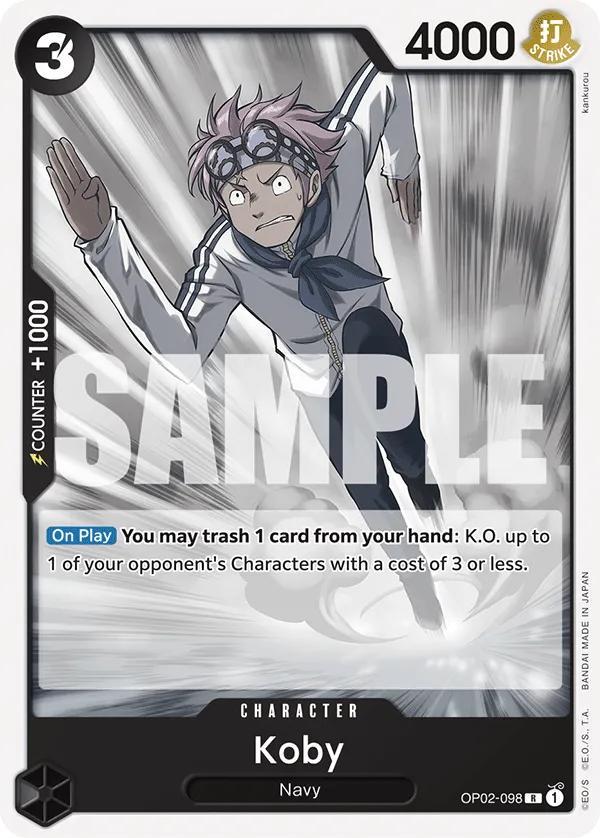 Koby OP02-098 R Black Smoker ST19 One Piece Card