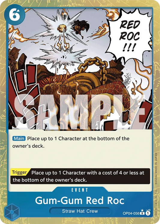 Gum-Gum Red Roc OP04-056 Textured R The Best One Piece Card