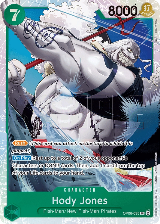 Hody Jones OP06-035 SR Wings Of The Captain One Piece Card