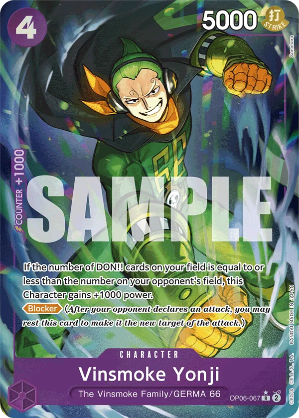 Vinsmoke Yonji OP06-067 Full Art R The Best One Piece Card