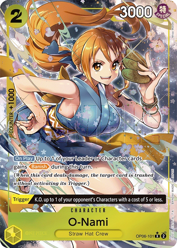 O-Nami OP06-101 R Parallel Wings Of The Captain One Piece Card