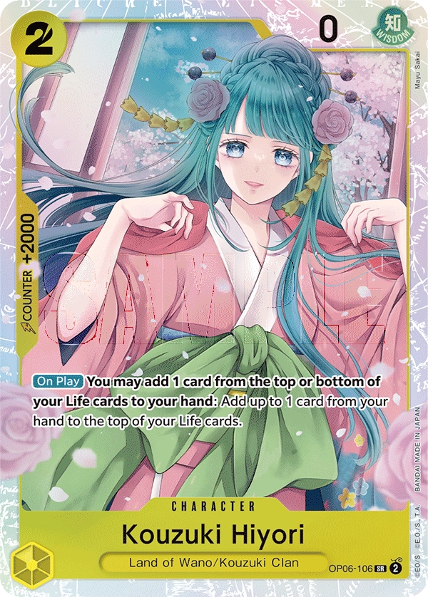 Kouzuki Hiyori OP06-106 SR Wings of Captain One Piece Card