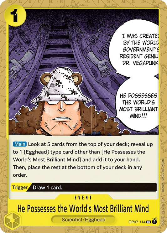 He Possesses the World's Most Brilliant Mind OP07-114 UC 500 Years Into The Future One Piece Card - Grand Line Collectibles