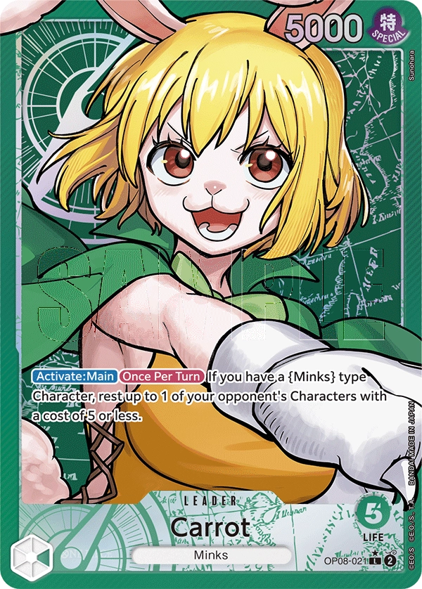 Carrot OP08-021 Parallel L Two Legends One Piece Card