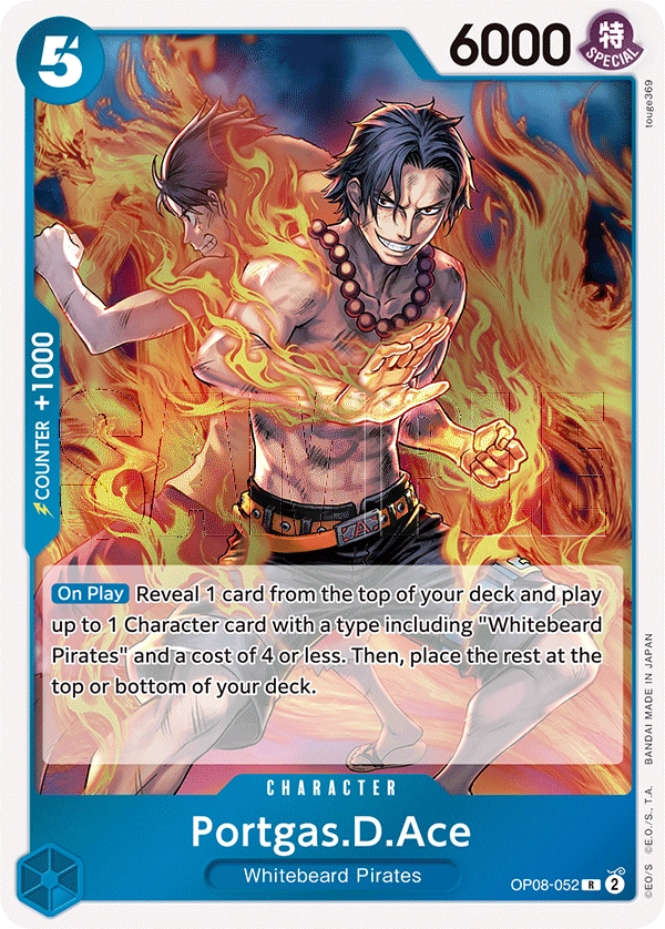 Portgas D Ace OP08-052 R Two Legends One Piece Card