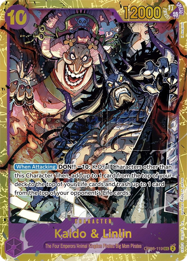 Kaido & Linlin OP08-119 SEC Two Legends One Piece Card