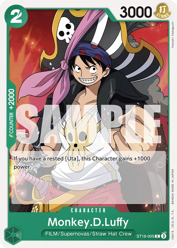 Monkey D Luffy ST16-005 C Green Uta ST16 One Piece Card