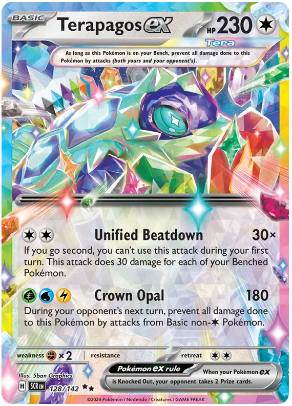 Terapagos EX 128/142 Double Rare Pokemon Scarlet & Violet Stellar Crown