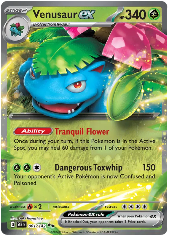 Venusaur EX 001/142 Double Rare Pokemon Scarlet & Violet Stellar Crown