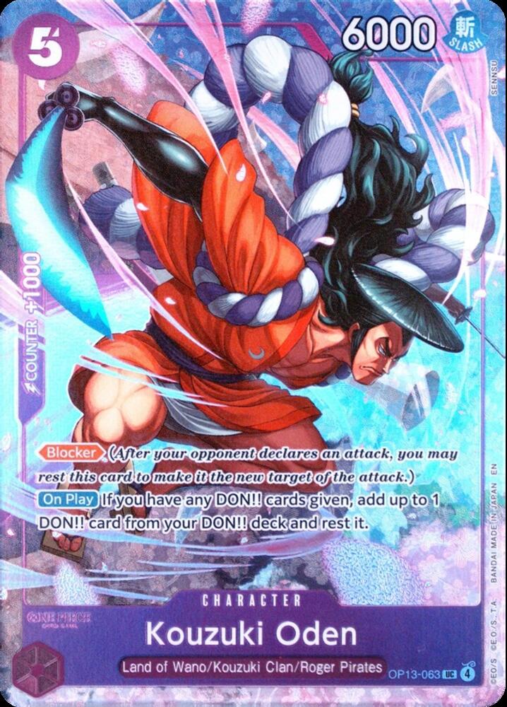 Kouzuki Oden OP13-063 Uncommon One Piece Promotion Cards One Piece Foil NM