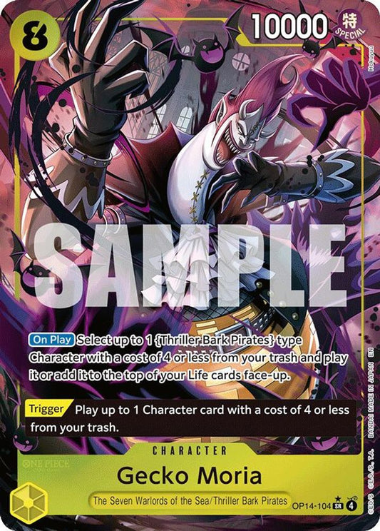 Gecko Moria OP14-104 Super Rare The Azure Sea's Seven One Piece Foil NM