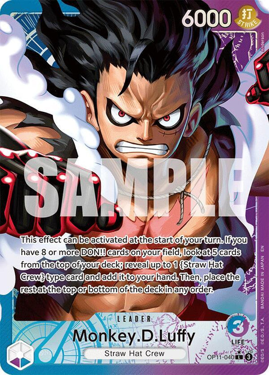 Monkey.D.Luffy (040) (Alternate Art) OP11-040 A Fist of Divine Speed One Piece Foil NM