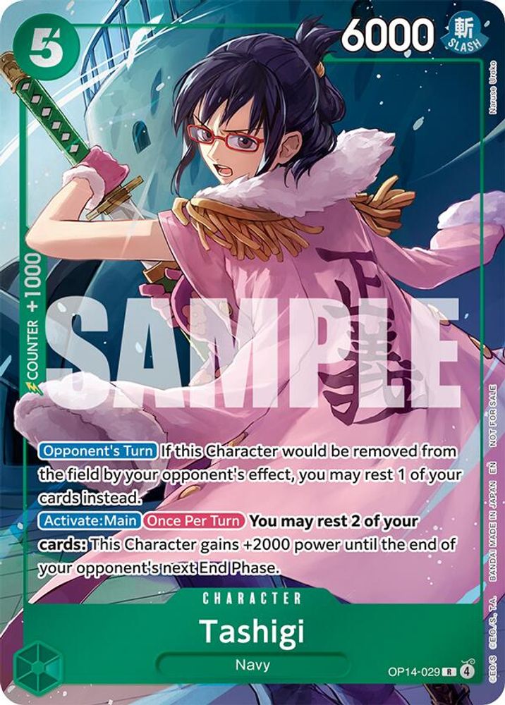Tashigi (Dash Pack) OP14-029 Rare The Azure Sea's Seven One Piece Foil NM