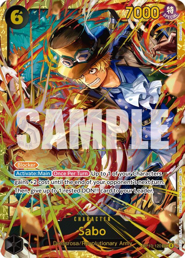 Sabo (120) OP13-120 Secret Rare Carrying On His Will One Piece Foil NM