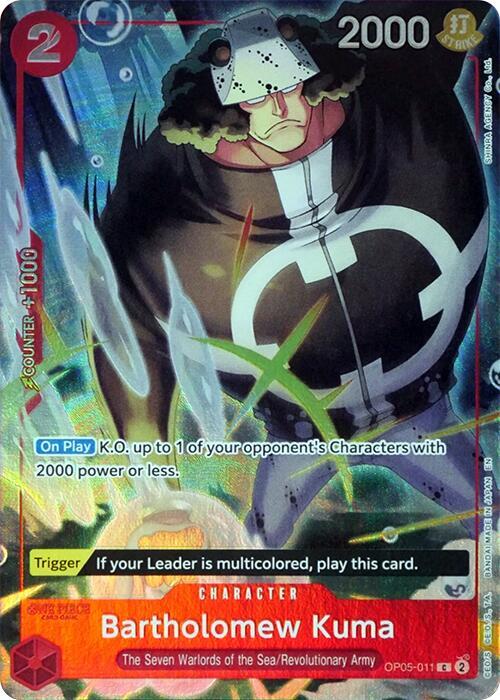 Bartholomew Kuma (Seven Warlords of the Sea Binder Set) OP05-011 One Piece Promotion Cards One Piece Foil NM