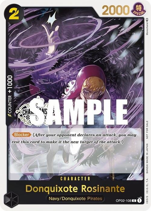 Donquixote Rosinate OP02-108 Store Championship Promo One Piece Card