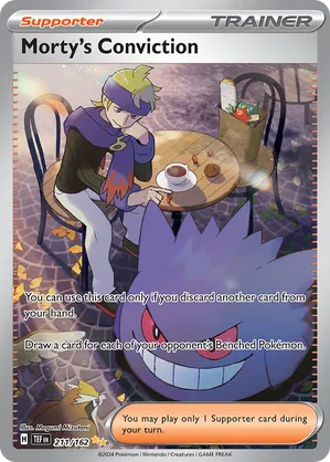 Morty's Conviction 211/162 Special Illustration Rare Pokemon Temporal Forces