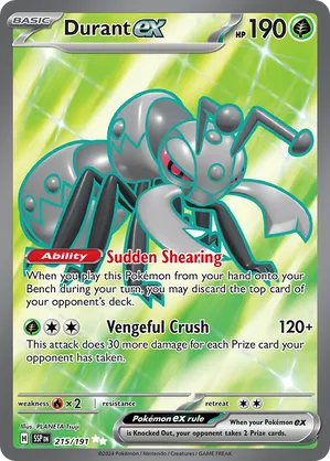 Durant ex 215/191 Super Rare Pokemon Surging Sparks