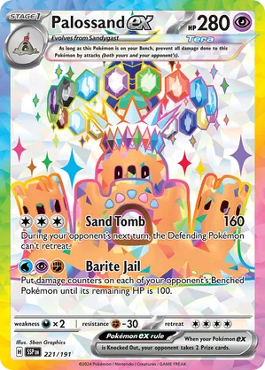 Palossand ex 221/191 Super Rare Pokemon Surging Sparks